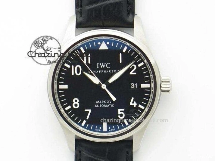 MIROTIME 0311 Vibrant Mark XVIII IW327001 SS M+F 1:1 Best Edition Black Dial on Black Leather Strap A 7055